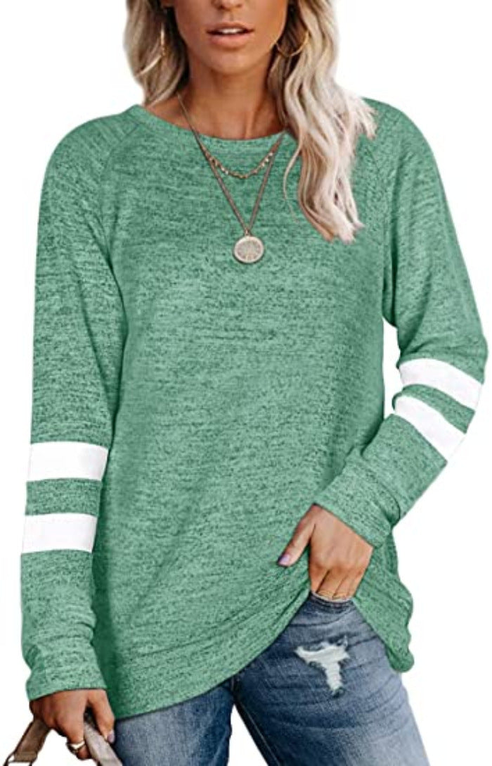 Casual long sleeve t-shirt for women with contrasting sleeve details Lune London