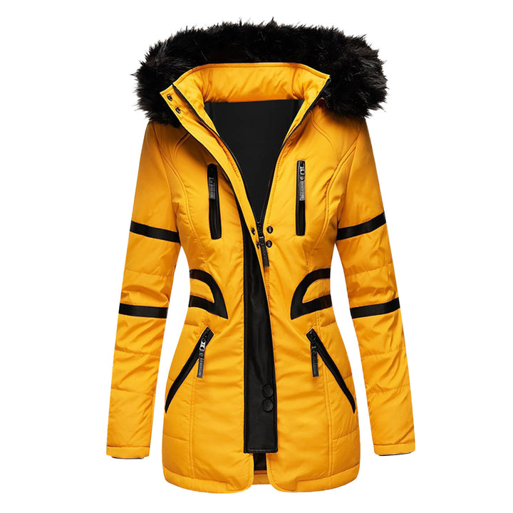 Ladies functional parka with removable hood and trendy faux fur trim Lune Londonl