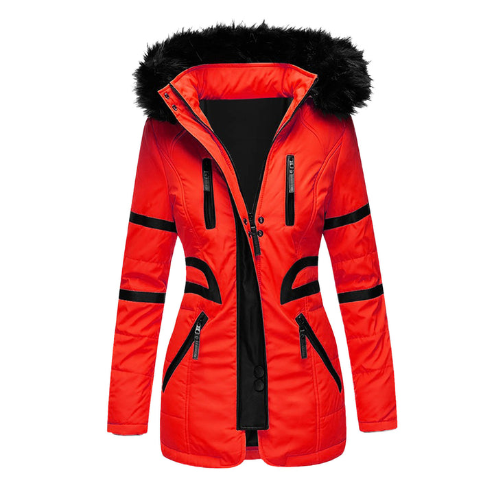 Ladies functional parka with removable hood and trendy faux fur trim Lune Londonl
