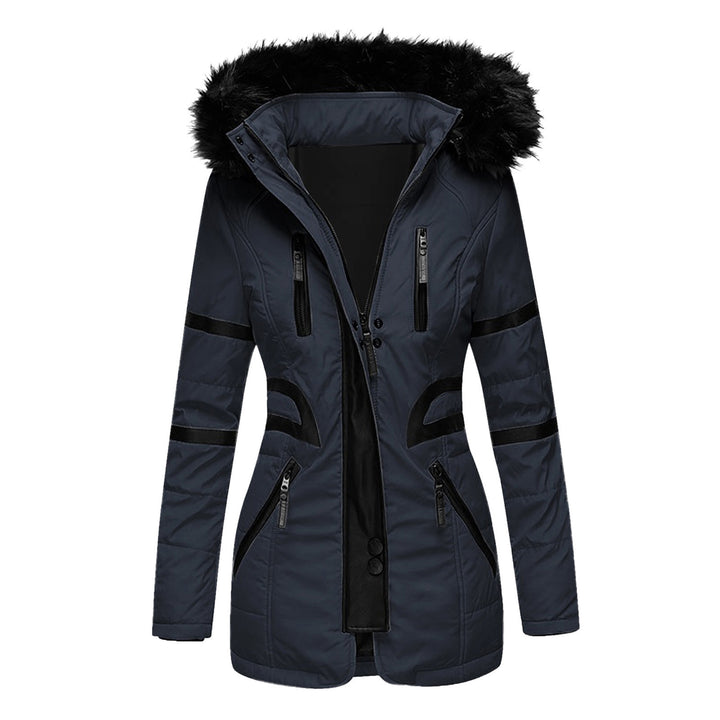 Ladies functional parka with removable hood and trendy faux fur trim Lune Londonl