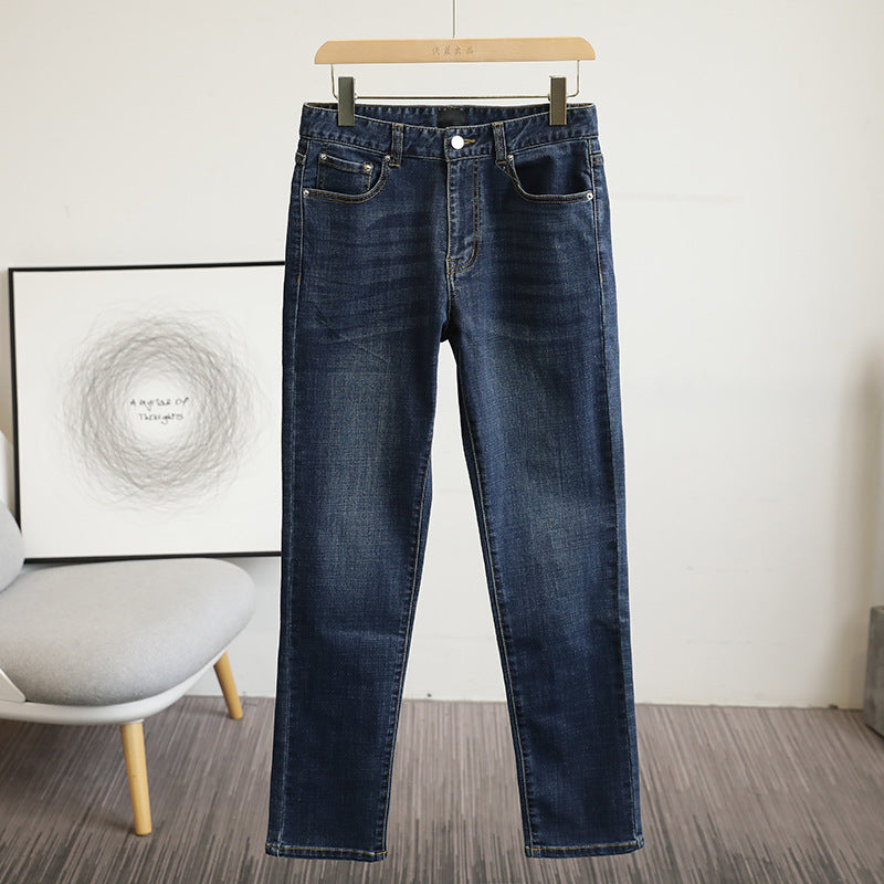 Men's slim fit stretch jeans with a used wash and five-pocket cut Amarae