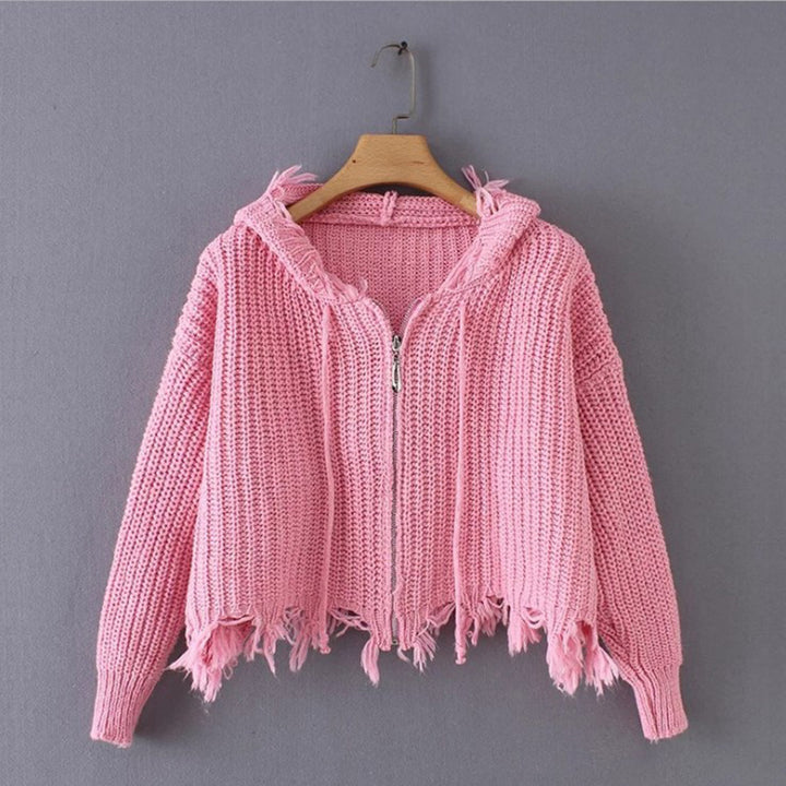 Casual hoodie for women with fringes Lune London