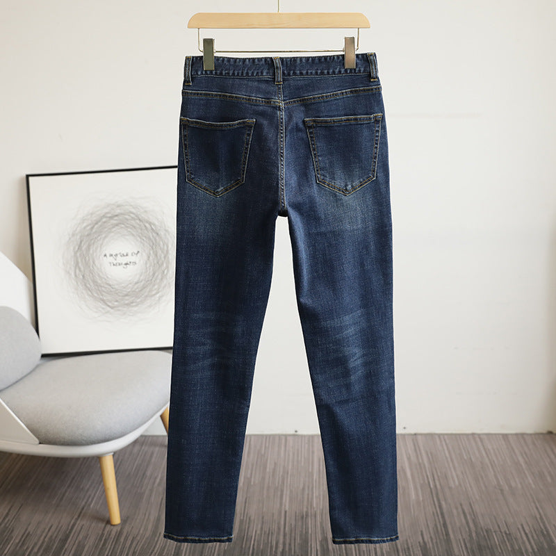 Men's slim fit stretch jeans with a used wash and five-pocket cut Amarae