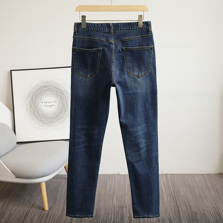 Men's slim fit stretch jeans with a used wash and five-pocket cut Amarae