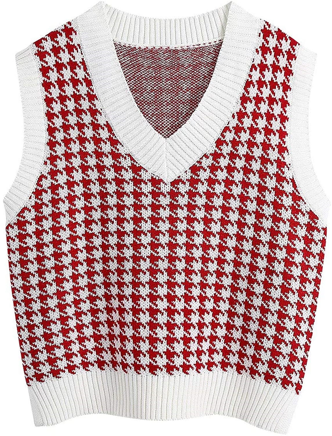 Knit vest for women with a modern checked pattern Lune London