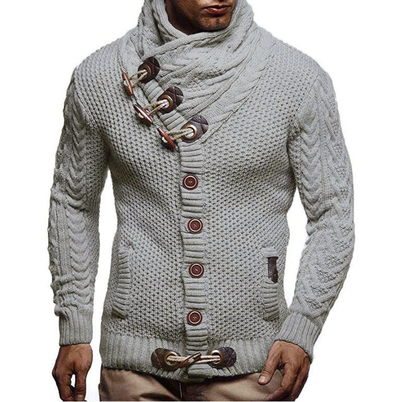 Men's Cardigan with Asymmetric Collar Lune London