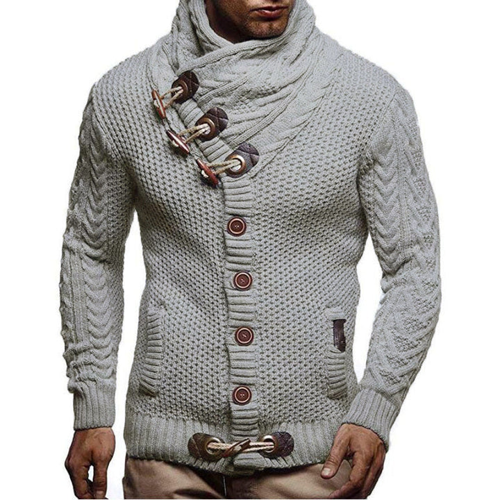 Men's Cardigan with Asymmetrical Collar Lune London