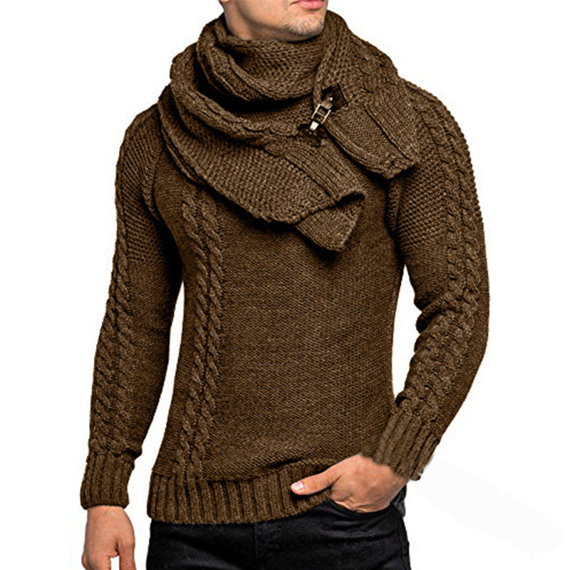 Knit sweater for men with chic scarf Lune London