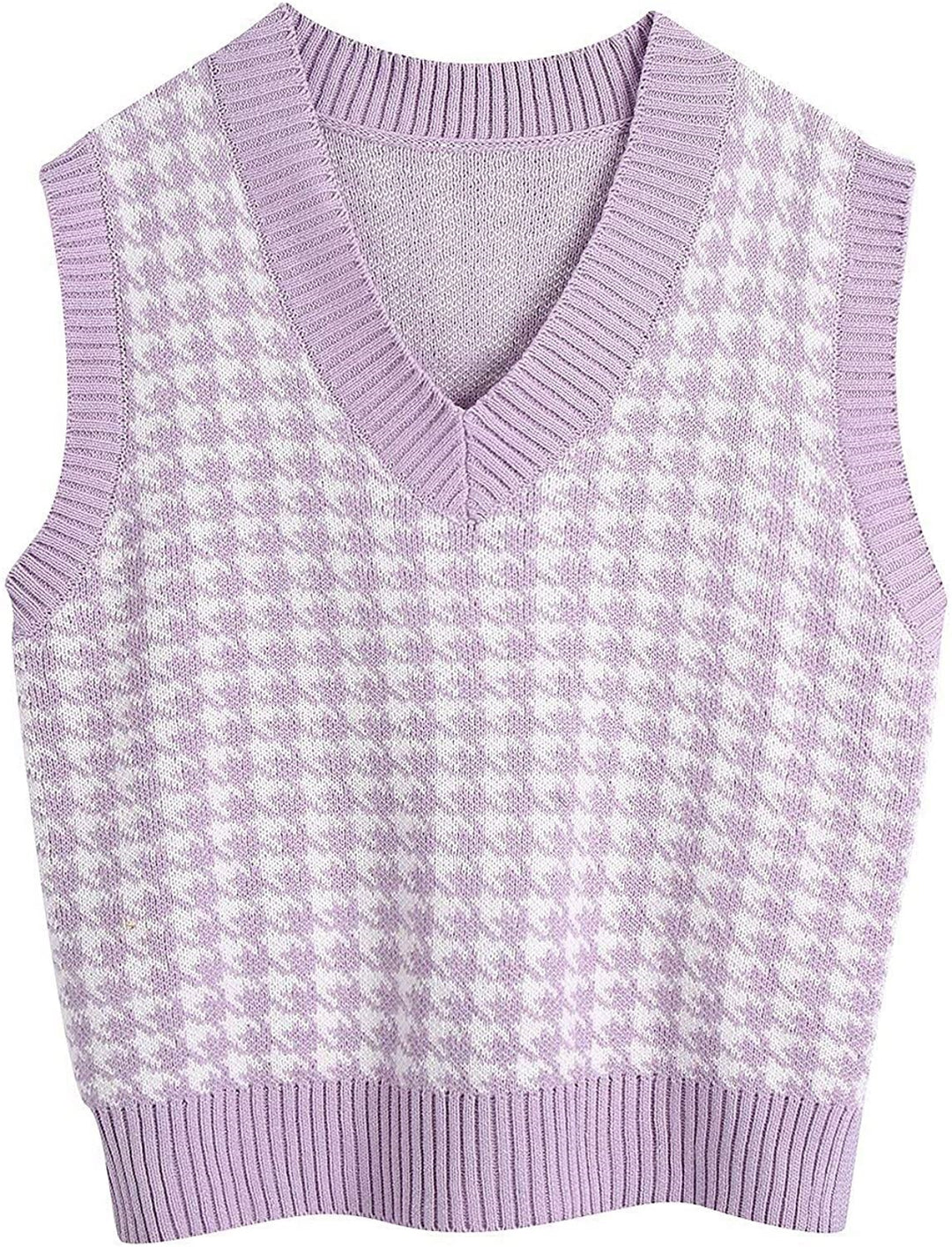 Knit vest for women with a modern checked pattern Lune London