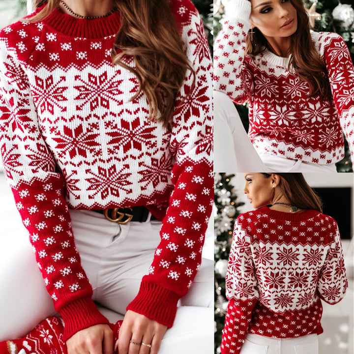 Christmas knitted sweater for ladies with a festive snowflake design and a soft material Lune London