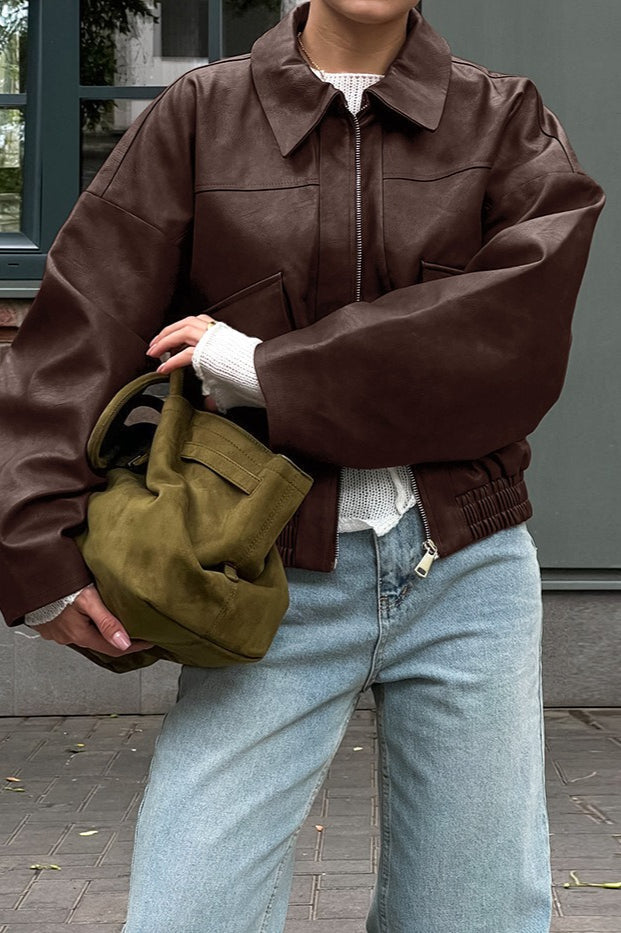 Amarae | Brown Leather Jacket