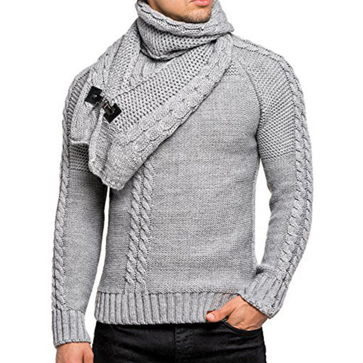 Knit sweater for men with chic scarf Lune London