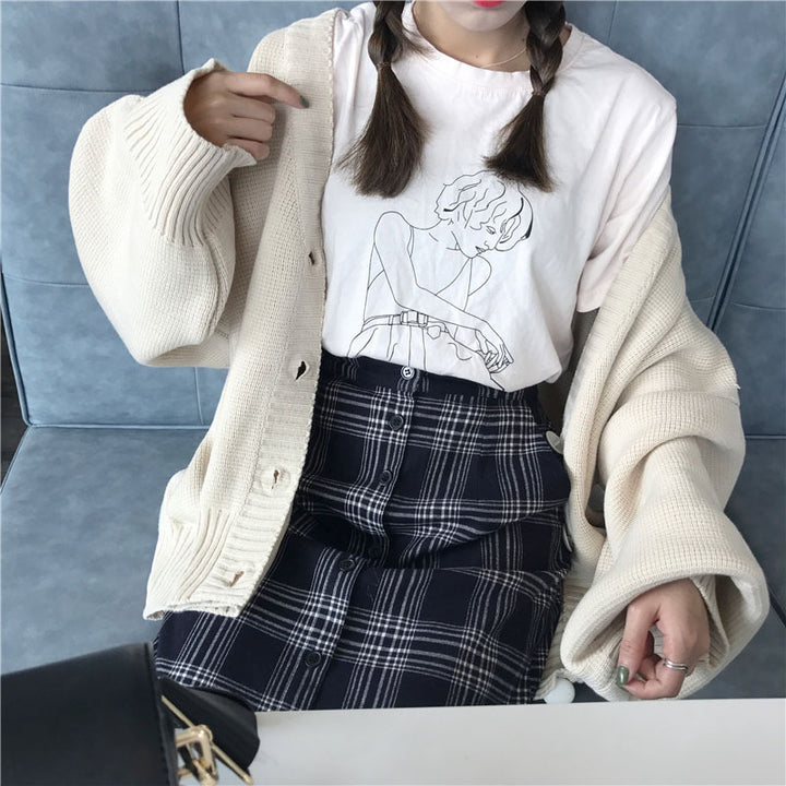 Cardigan tricoté pour femme large avec design décontracté et fermeture à boutons Chic & Stil