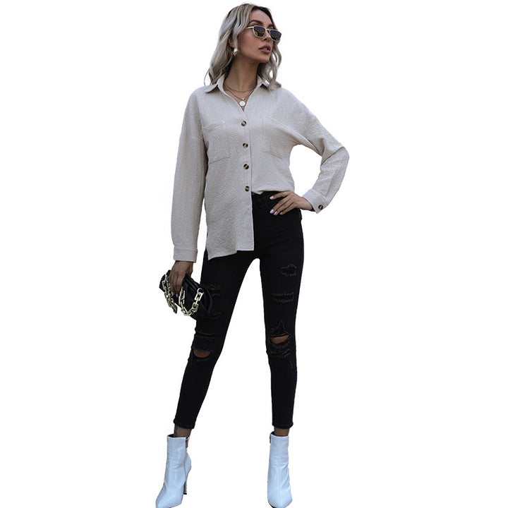 Casual blouse for women with front button design and bow closure Lune London