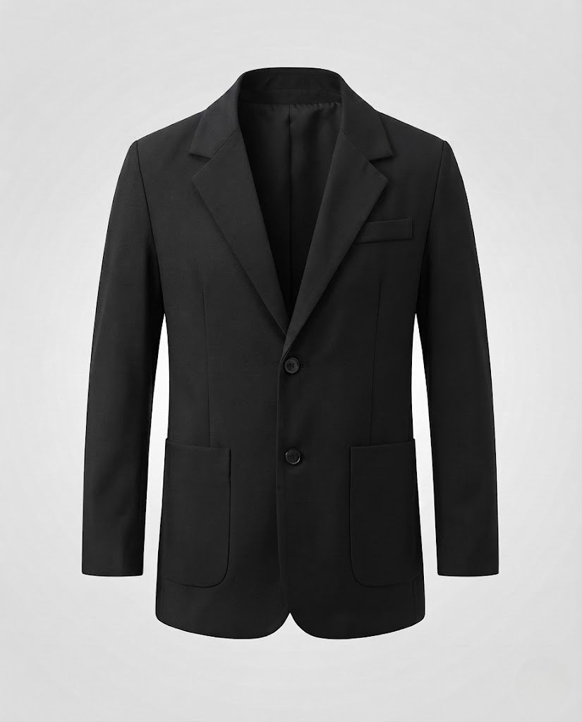 Men's Oversized Blazer with Patch Pockets and Two-Button Front Amarae