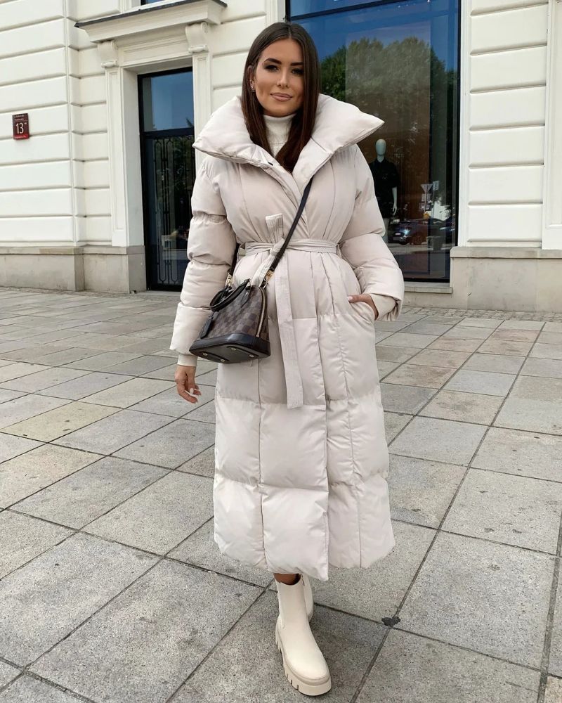 Amarae | Long Puffer Jacket with Belt