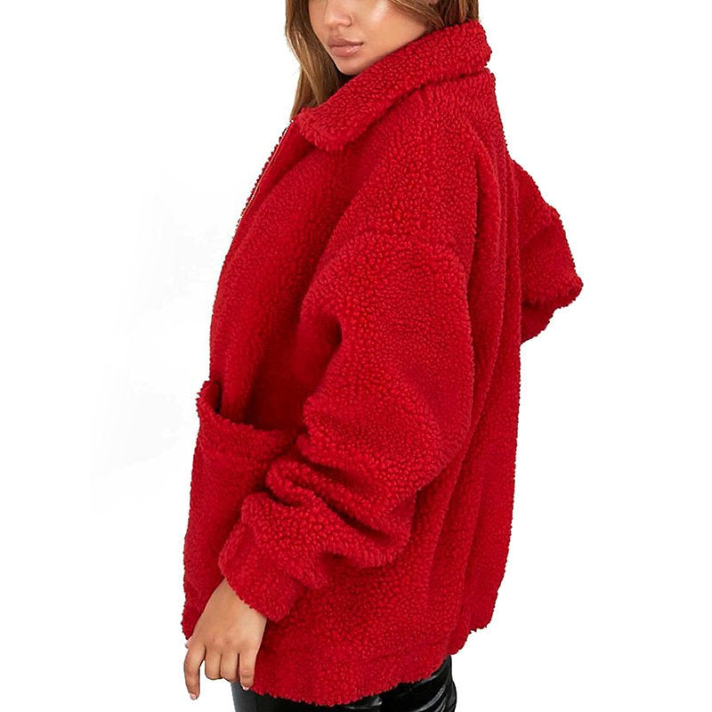 Amarae | Women's Fleece Sweatshirt with Wide Collar