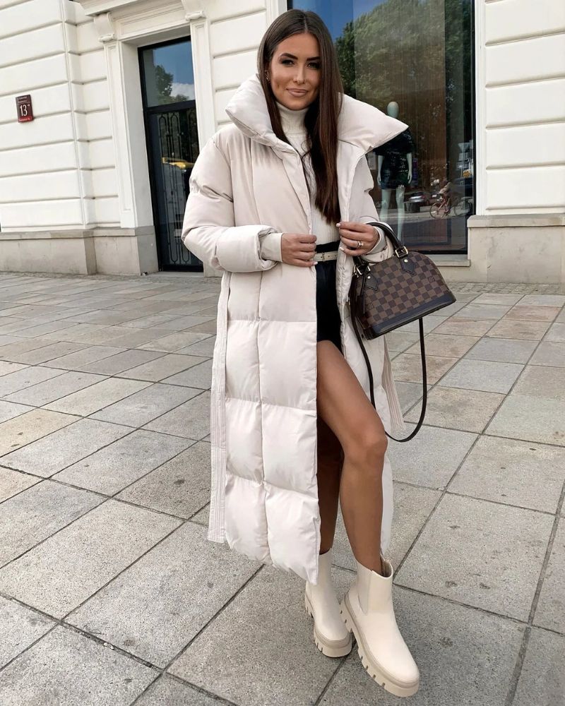 Amarae | Long Puffer Jacket with Belt