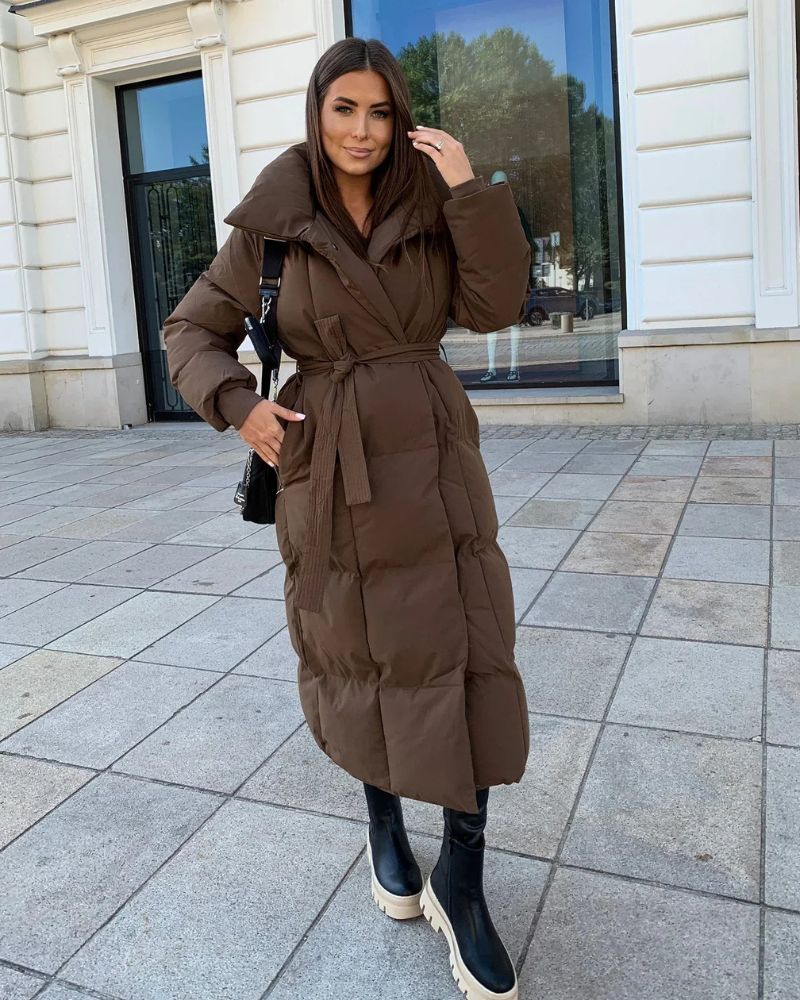 Amarae | Long Puffer Jacket with Belt