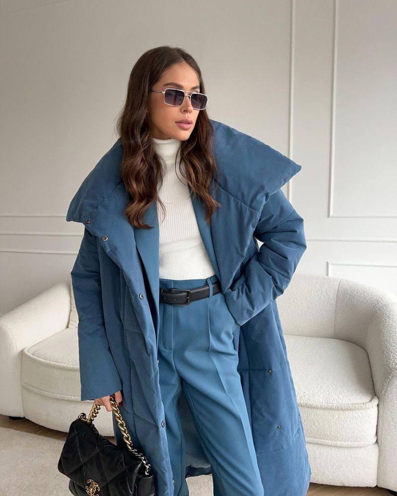 Amarae | Long Puffer Jacket with Belt
