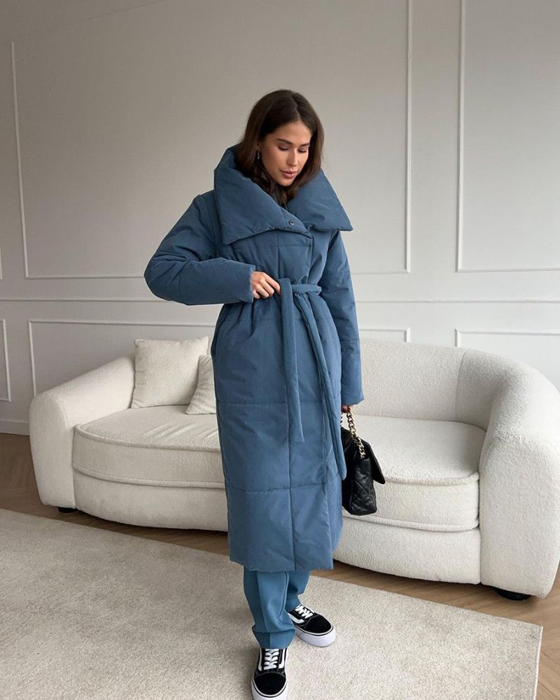 Amarae | Long Puffer Jacket with Belt