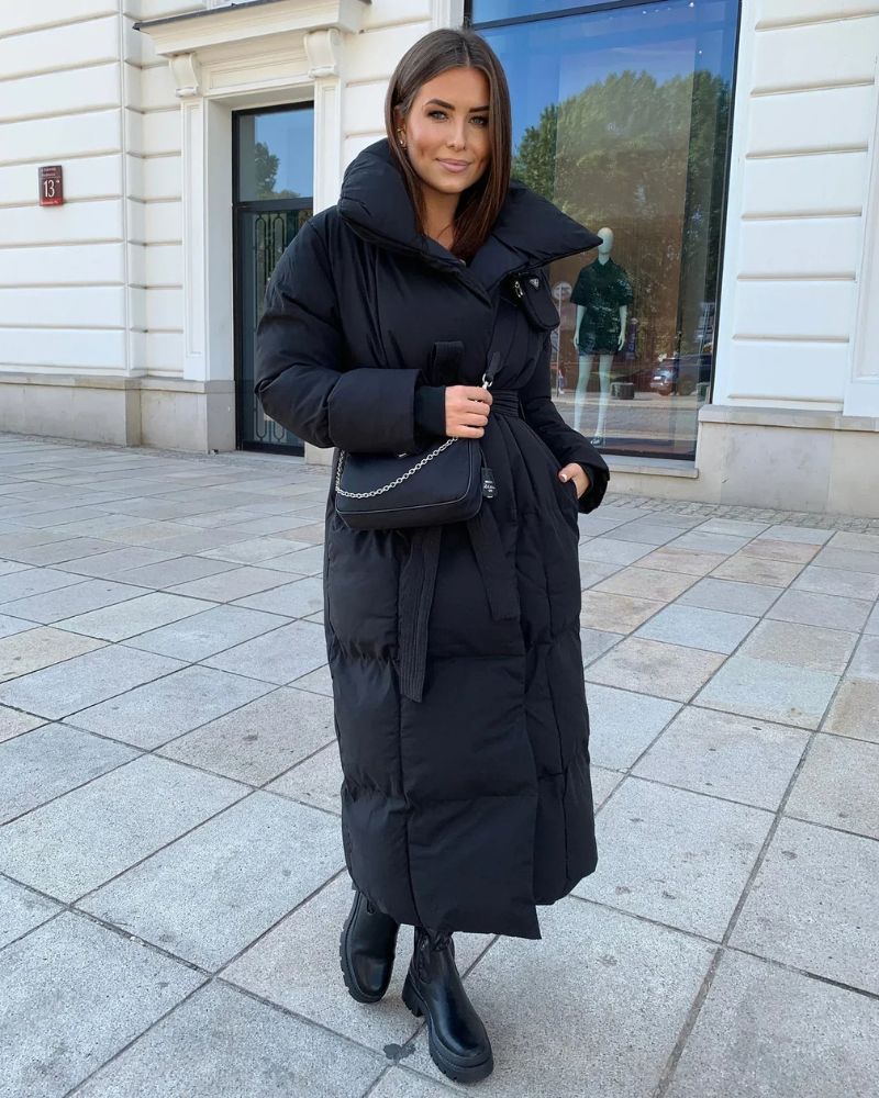 Amarae | Long Puffer Jacket with Belt