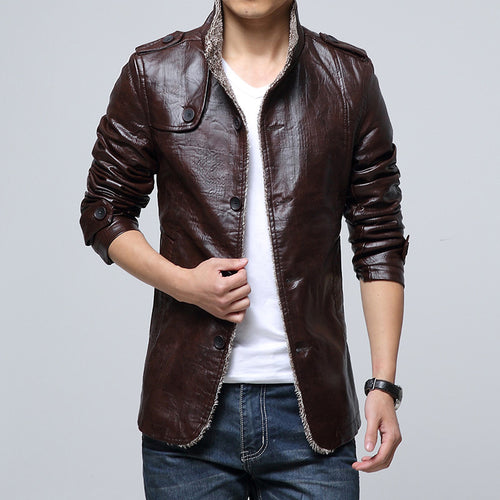 Synthetic leather jacket for men with soft lining Amarae
