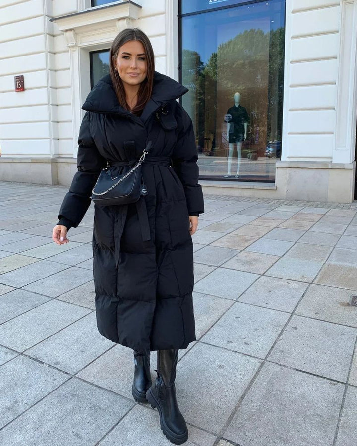 Amarae | Long Puffer Jacket with Belt
