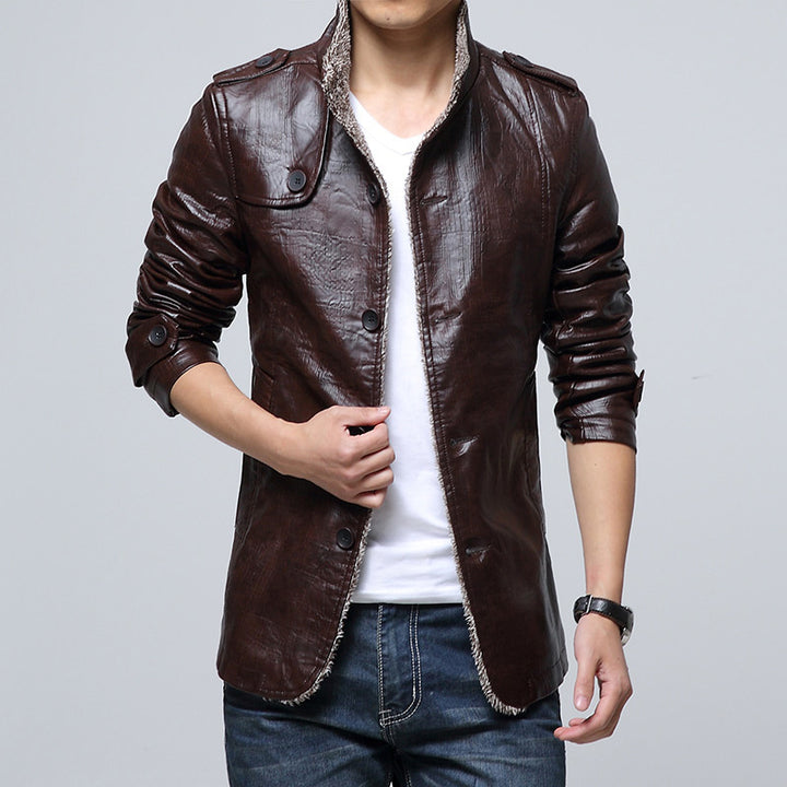 Synthetic leather jacket for men with soft lining Lune London