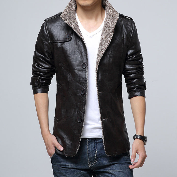 Synthetic leather jacket for men with soft lining Lune London