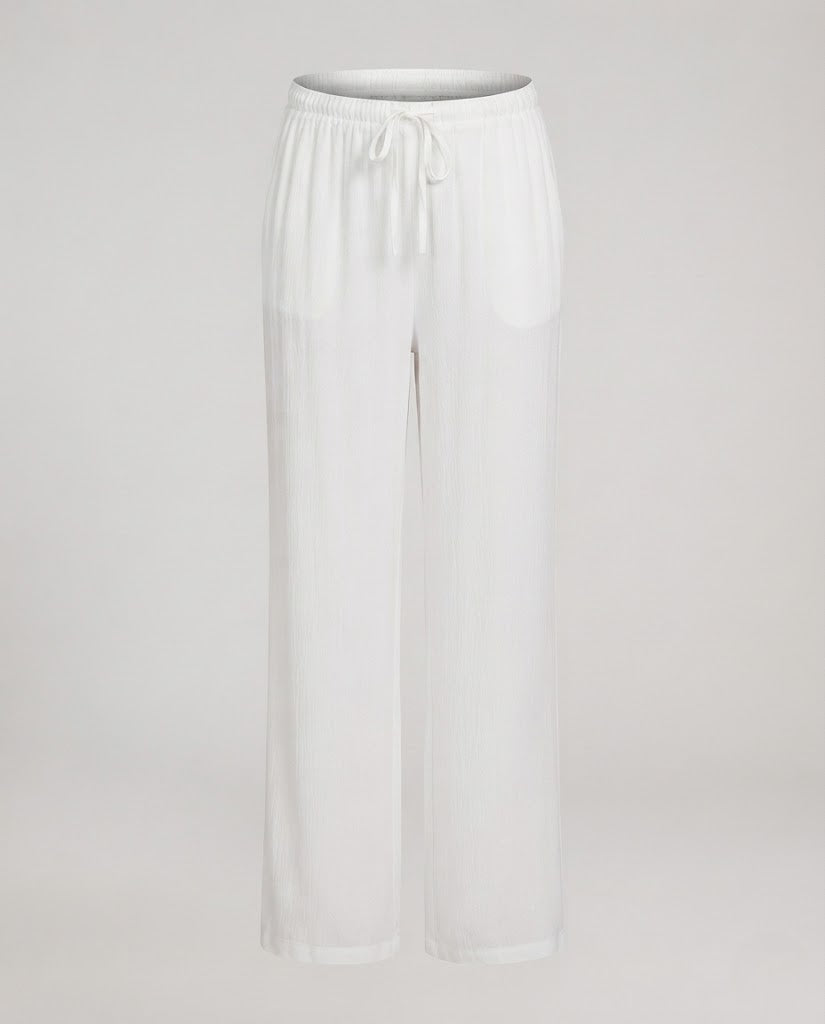 Women's High-Waisted Loose Linen-Look Trousers with Drawstring and Flowing Palazzo Silhouette Amarae