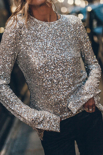 Amarae | Long Sleeve Sequin Top
