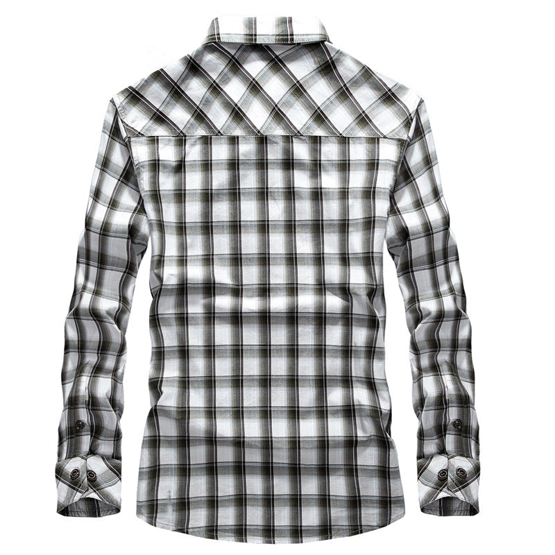 Men's plaid shirt with two chest pockets Lune London
