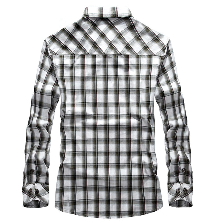 Men's plaid shirt with two chest pockets Lune London