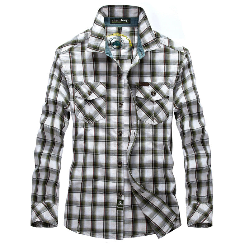 Men's plaid shirt with two chest pockets Lune London