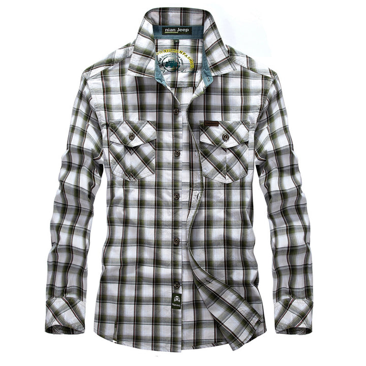 Men's plaid shirt with two chest pockets Lune London