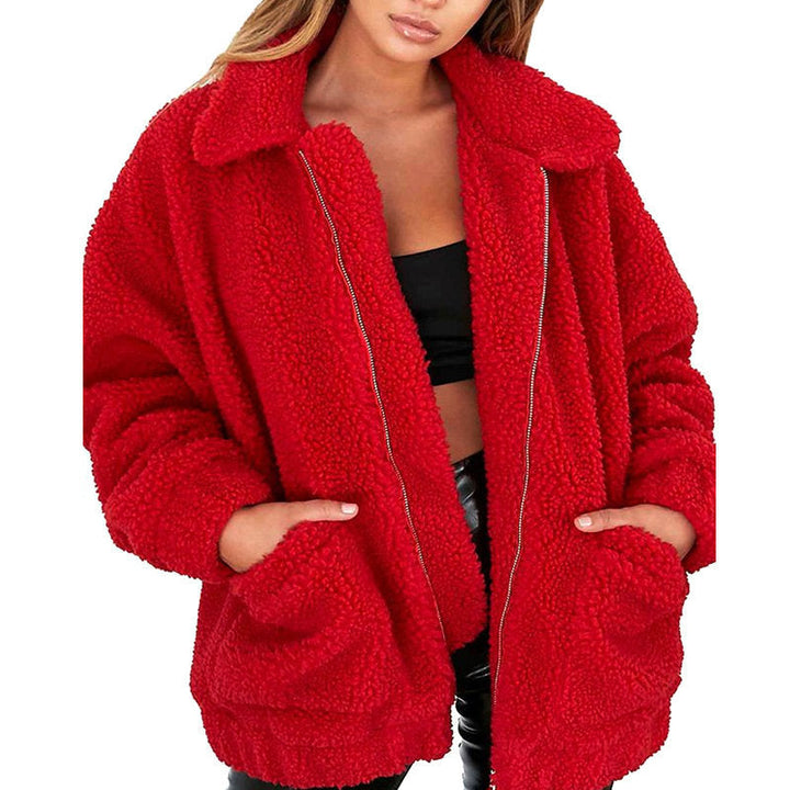 Amarae | Women's Fleece Sweatshirt with Wide Collar