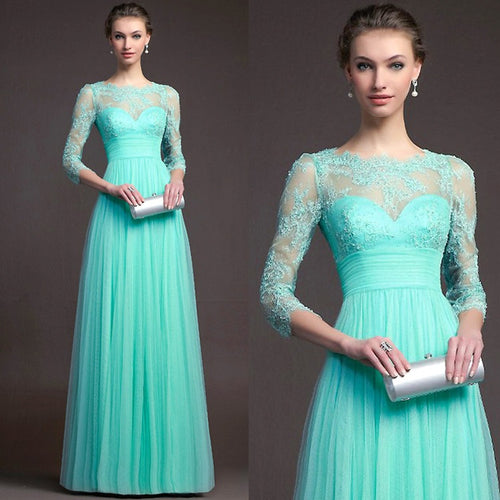 Ladies Elegant Evening Dress with Transparent Lace and Chic Skirt Amarae