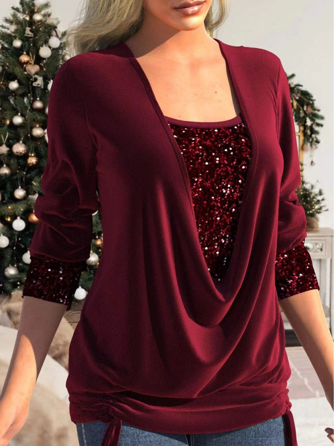 Amarae | Glitter Sequins Top
