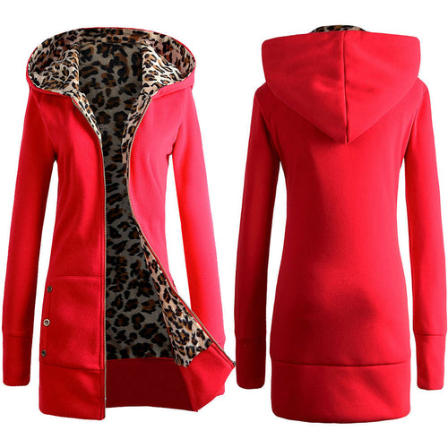 Women's hooded jacket with leopard lining Amarae