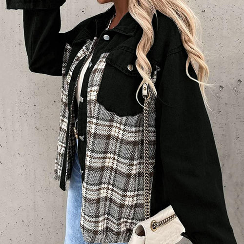 Amarae | Elegant women's jacket with a check pattern and classic collar