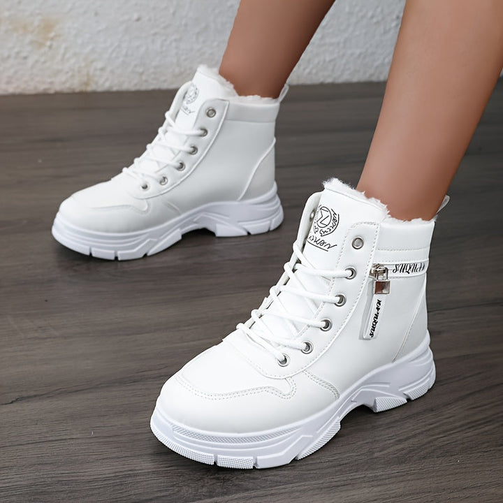 Lune London | Women's Winter Ankle Boot with Warm Fleece Lining & Zipper Detail Plus Sizes
