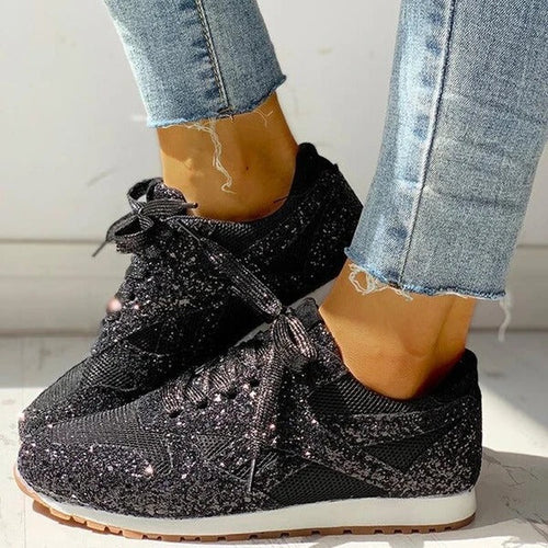 Chic und Stil | Trendy Women Glitter Sneakers