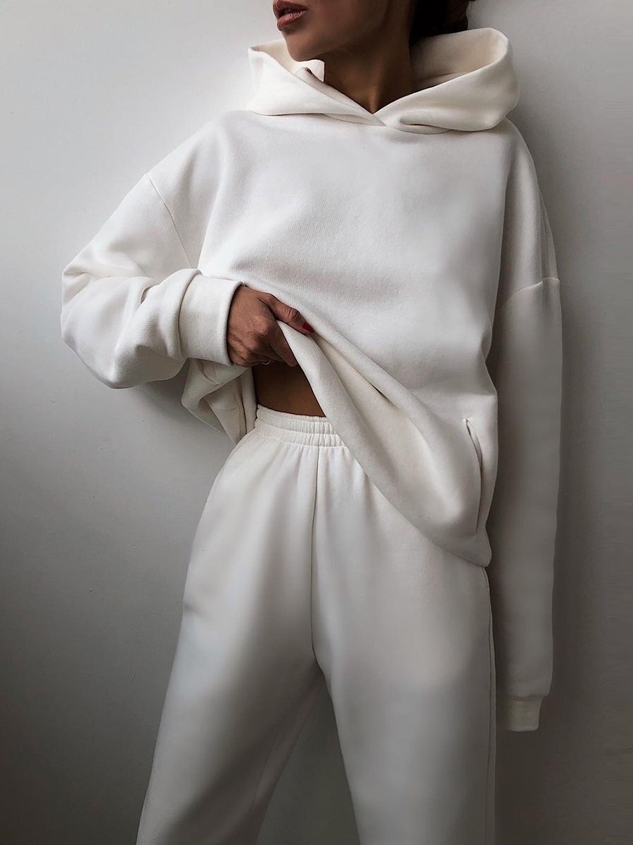 Chic Und Stil | Partial Tracksuit Oversized Tracksuit with Hood and Sweatpants