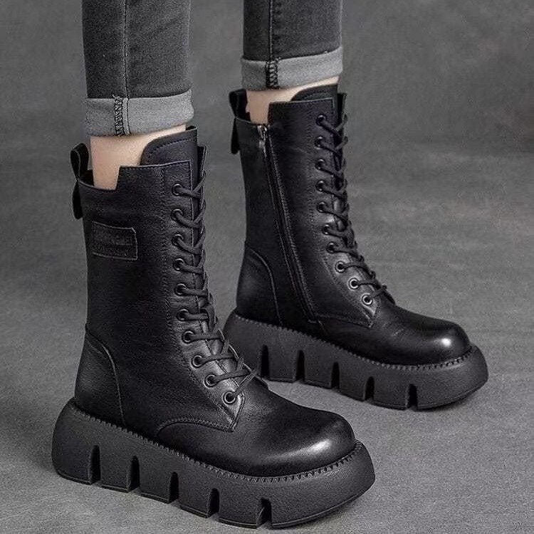 Lune London | Winter boots with zipper - Non-slip sole - Warm lining - Real leather look
