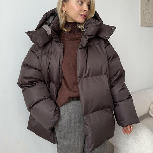 Amarae | Women's Puffer Jacket - Brown - Warm Winter Coat - Comfortable