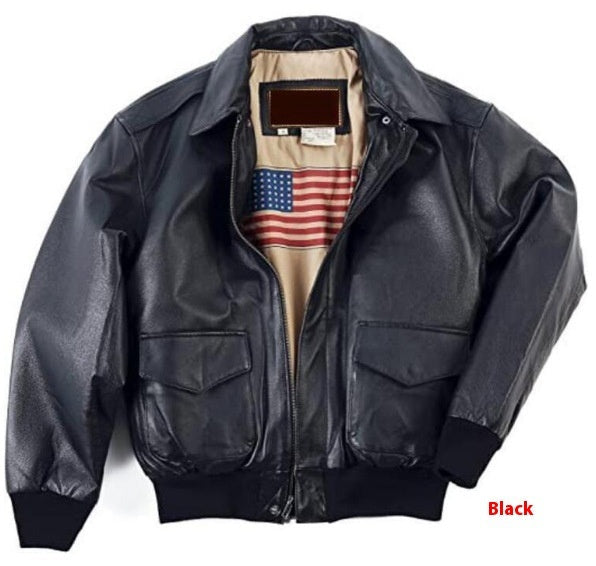 Chic Und Stil | Retro Oversized Us Air Force Fur-Look Leather Coat