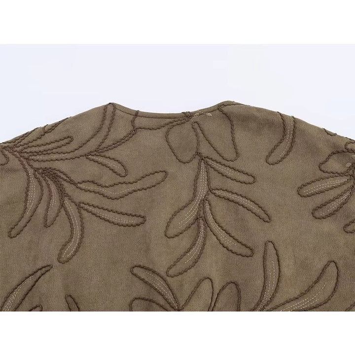 Amarae | Bomber jacket with suede texture and embroidery