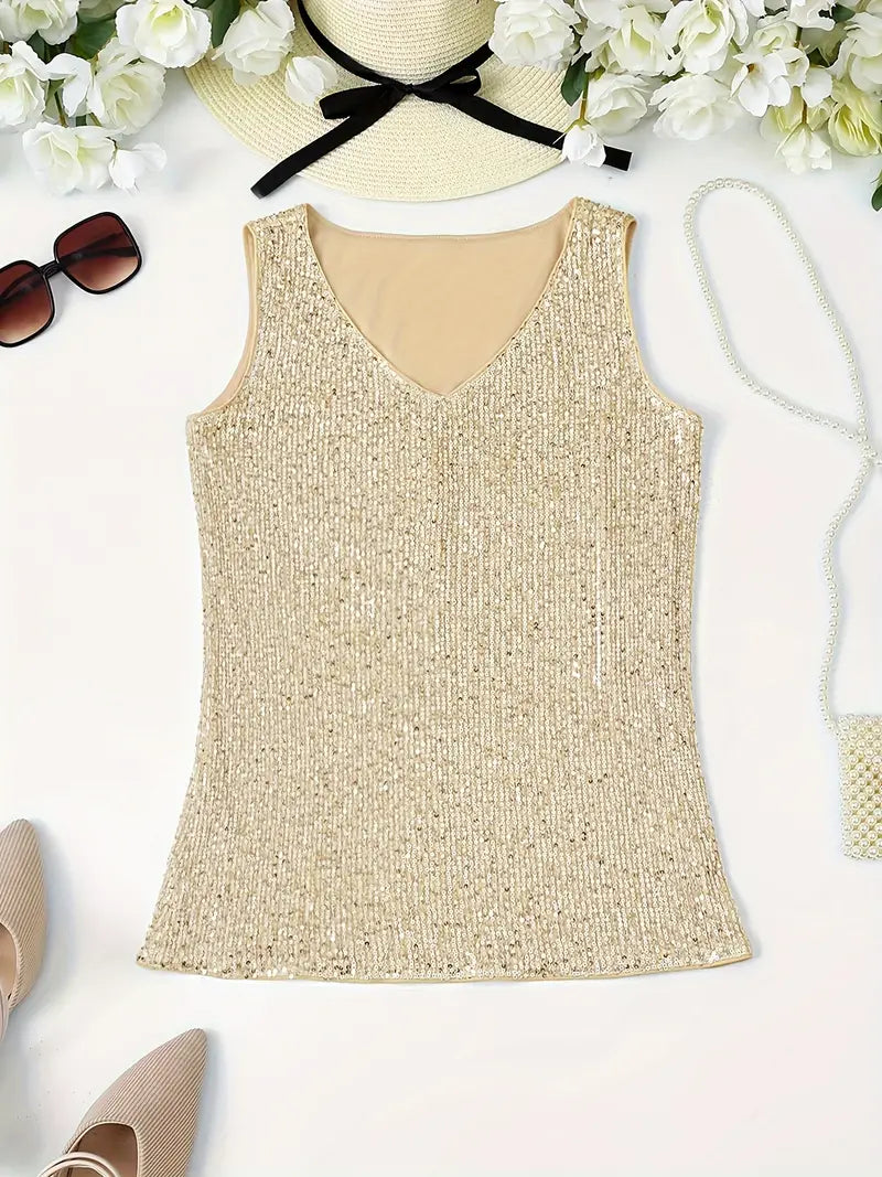 Lune London | Sleeveless Top with Sequins