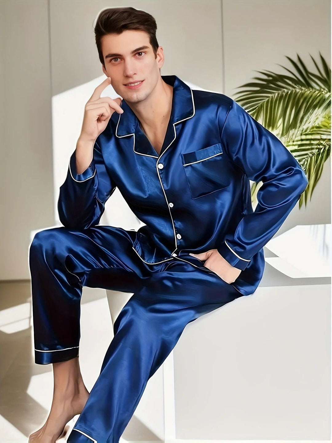 Amarae | Men's Pajama Set In Silk Satin